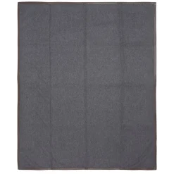 Coperta piccola grigia con orlo in pelle Salon