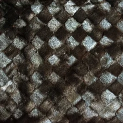 Coperta Trama in pelliccia di visone marrone scuro