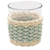 Coppa Annecy in pelle e rattan - Verde
