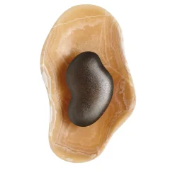 Coppia di Applique Oyster in onice e bronzo martellato