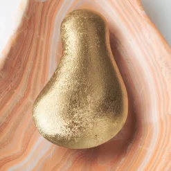 Coppia di Applique Oyster in onice e ottone martellato