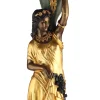 Coppia di lampade da terra Donzelle neoclassiche in bronzo