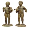 Coppia di sculture Cherubini in bronzo