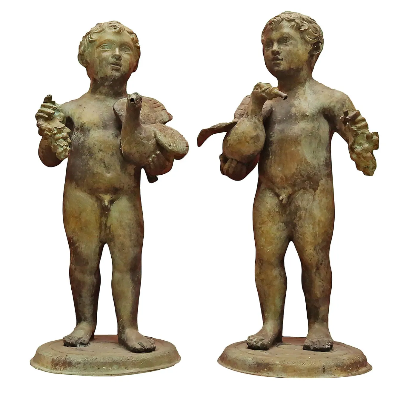Coppia di sculture Cherubini in bronzo