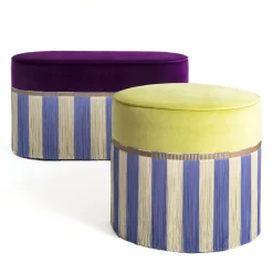 Couture Geometric Riga Grande Ottomana gialla e viola