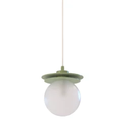Crapa Lampada a sospensione piccola in ottone verde e vetro
