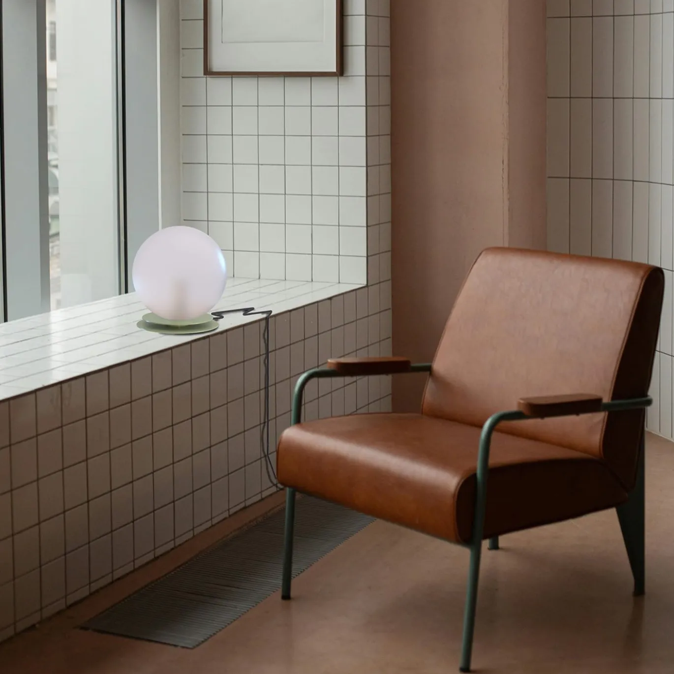 Crapa Lampada da tavolo in ottone verde e vetro