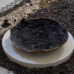 Cratere Centrotavola in Bronzo Fuso con Patina Nera