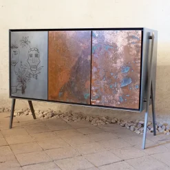 Credenza a 3 ante Dipinto Rame