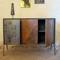 Credenza a 3 ante Dipinto Rame