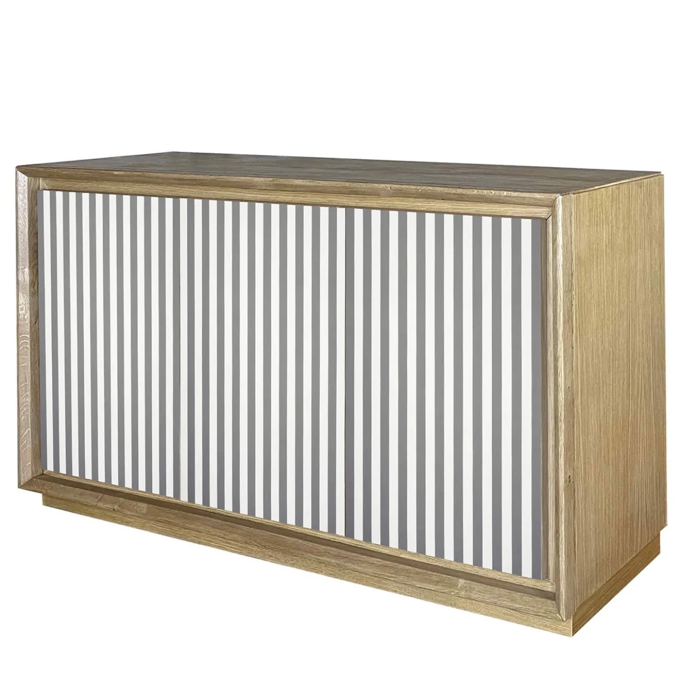 Credenza a 3 ante in grigio e bianco di Fuga Strisce Tre di M. Meccani