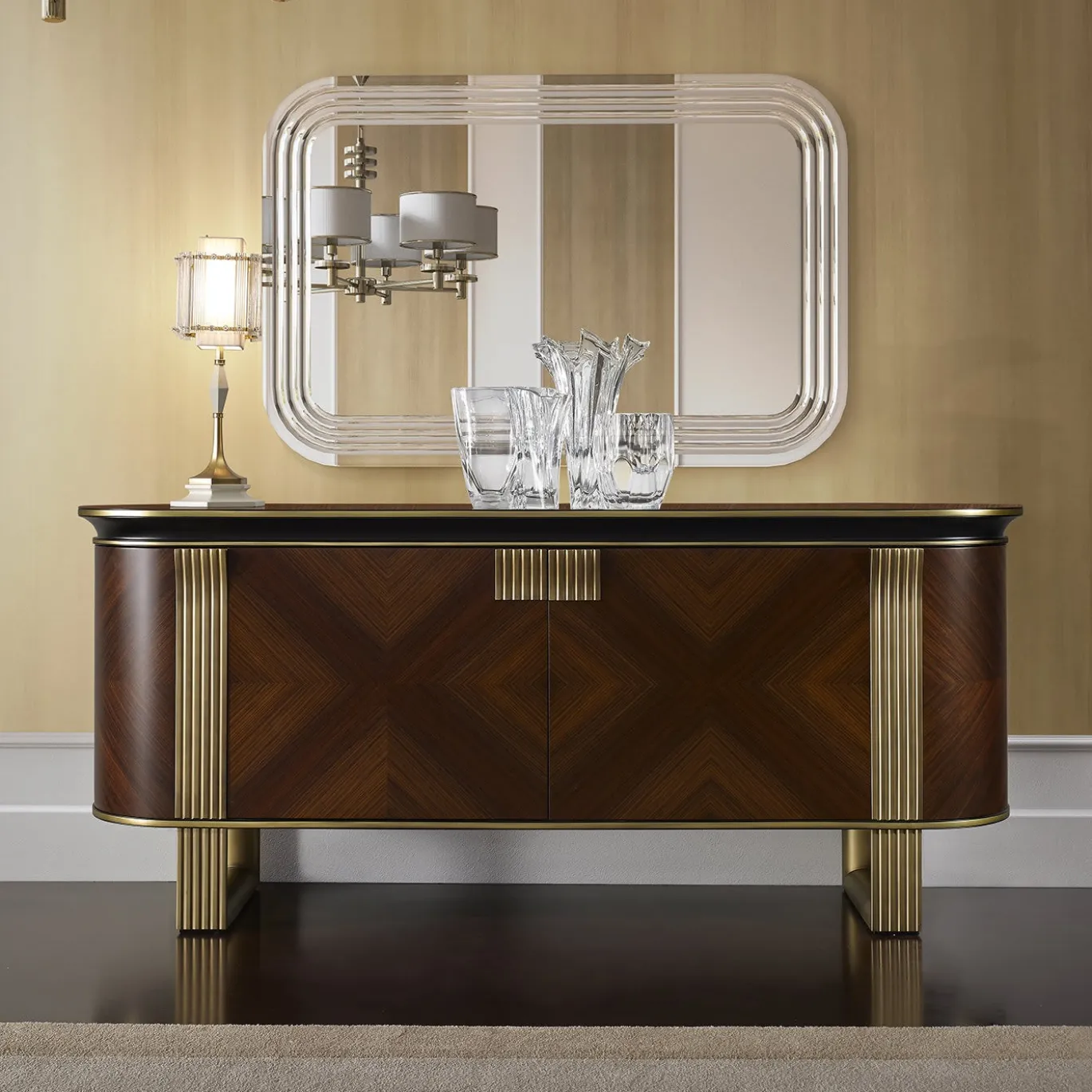 Credenza a 4 ante in palissandro