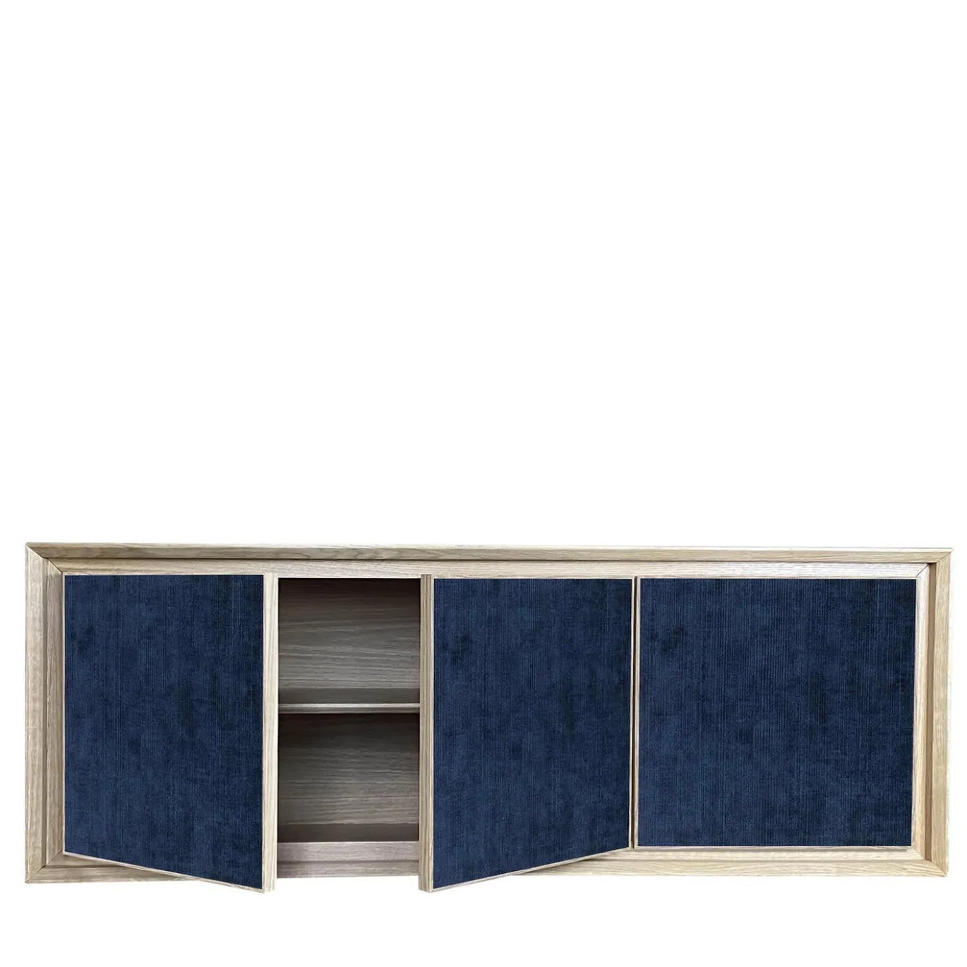 Credenza a 3 ante in velluto blu di Mascia Meccani