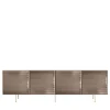 Credenza A 4 Ante In Vetro Bronzato Con Scanalature