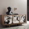 Credenza a 3 ante Margarette effetto marmo Patagonia