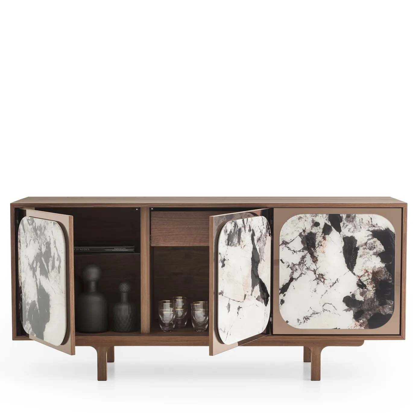 Credenza a 3 ante Margarette effetto marmo Patagonia