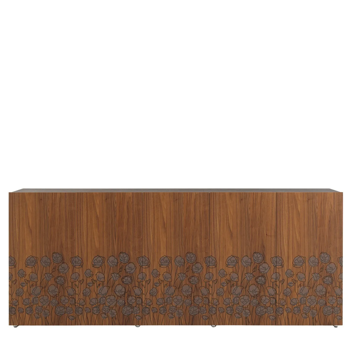 Credenza alta Le Jardin a 5 ante in noce di Renato Zamberlan