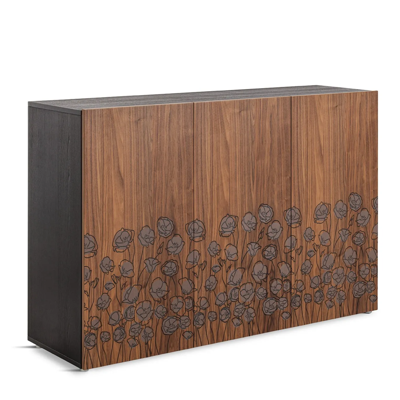 Credenza Alta Le Jardin in Noce a 3 ante di Renato Zamberlan