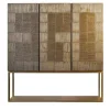 Credenza a Tre Ante Ego in Legno con Finitura in Polimeri Metallici Oro Ossidati