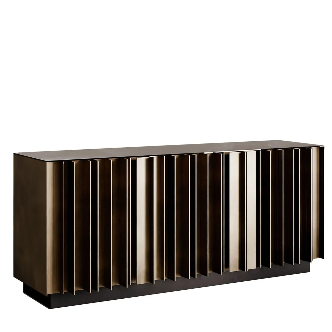 Credenza a tre ante Serge in bronzo scuro rigato