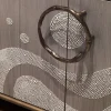 Credenza Aurora a 2 porte in legno intarsiato grigio