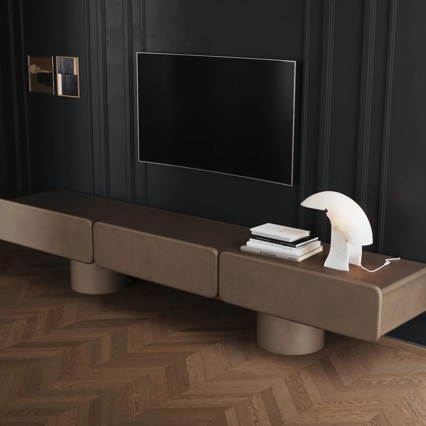 Credenza bassa effetto metallo Marte Bronze