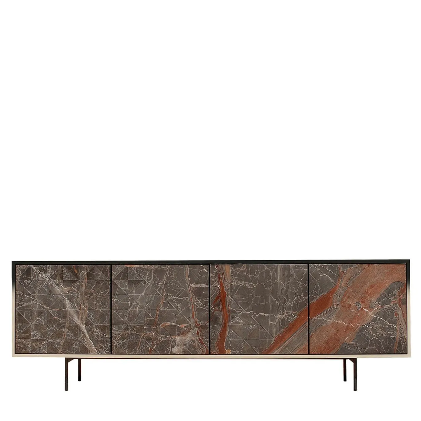 Credenza Beyond a 4 ante in marmo Ombra di Caravaggio