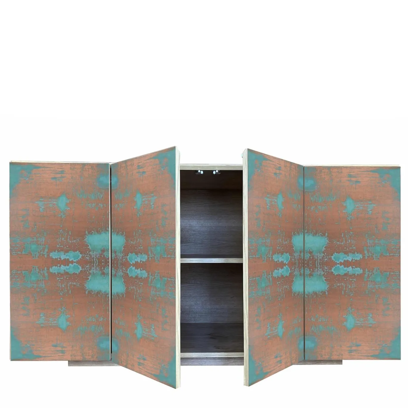 Credenza Boccadarno Due a 4 porte in turchese di Meccani Studio