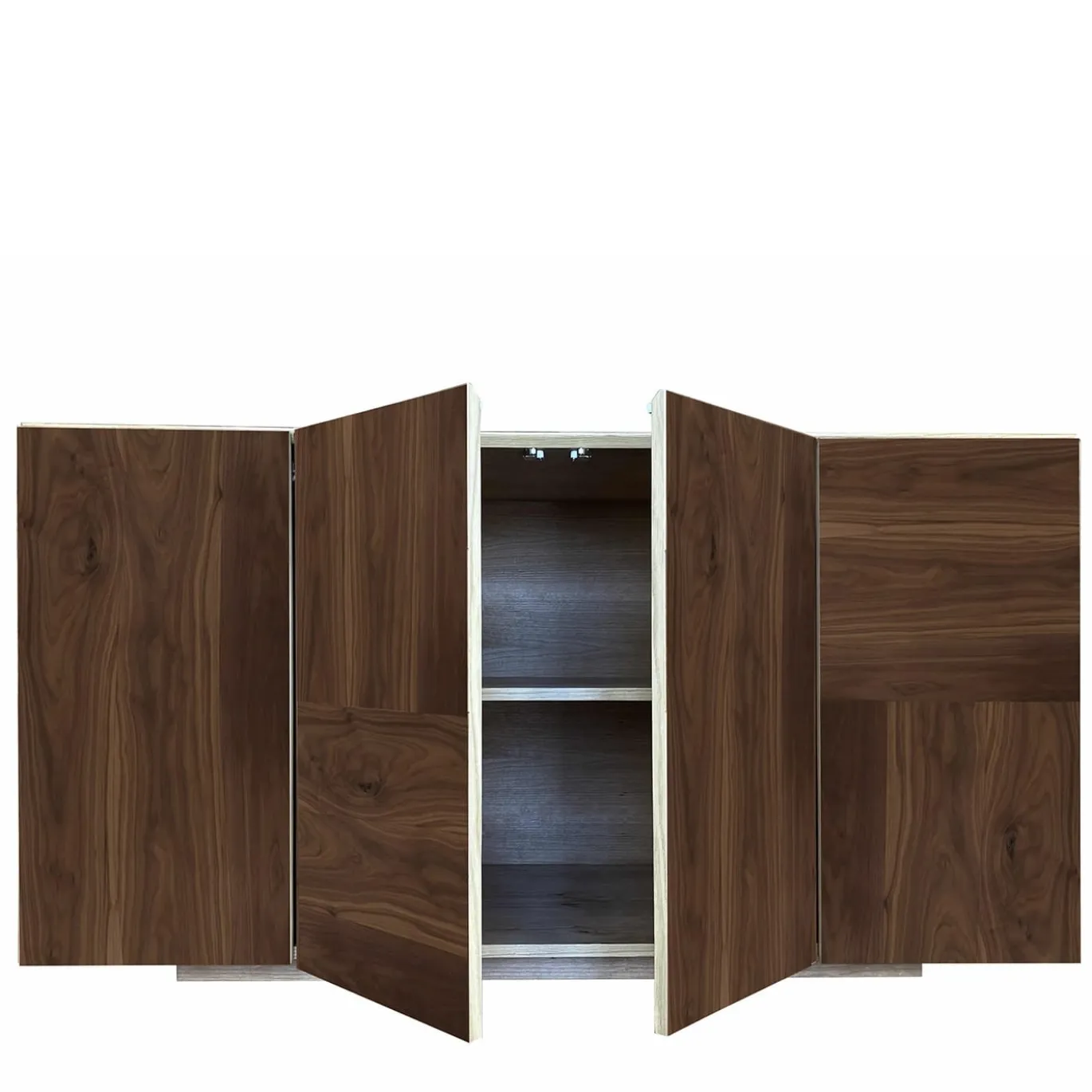 Credenza Boccadarno Uno a 4 ante in noce di Meccani Studio
