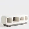 Credenza buffet in poliuretano, metallo e ceramica bianca Betty Rubble