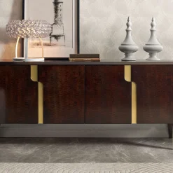 Credenza Clizia in legno di eucalipto scuro