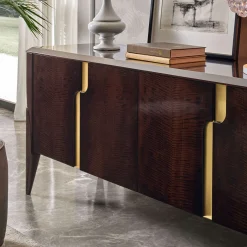 Credenza Clizia in legno di eucalipto scuro