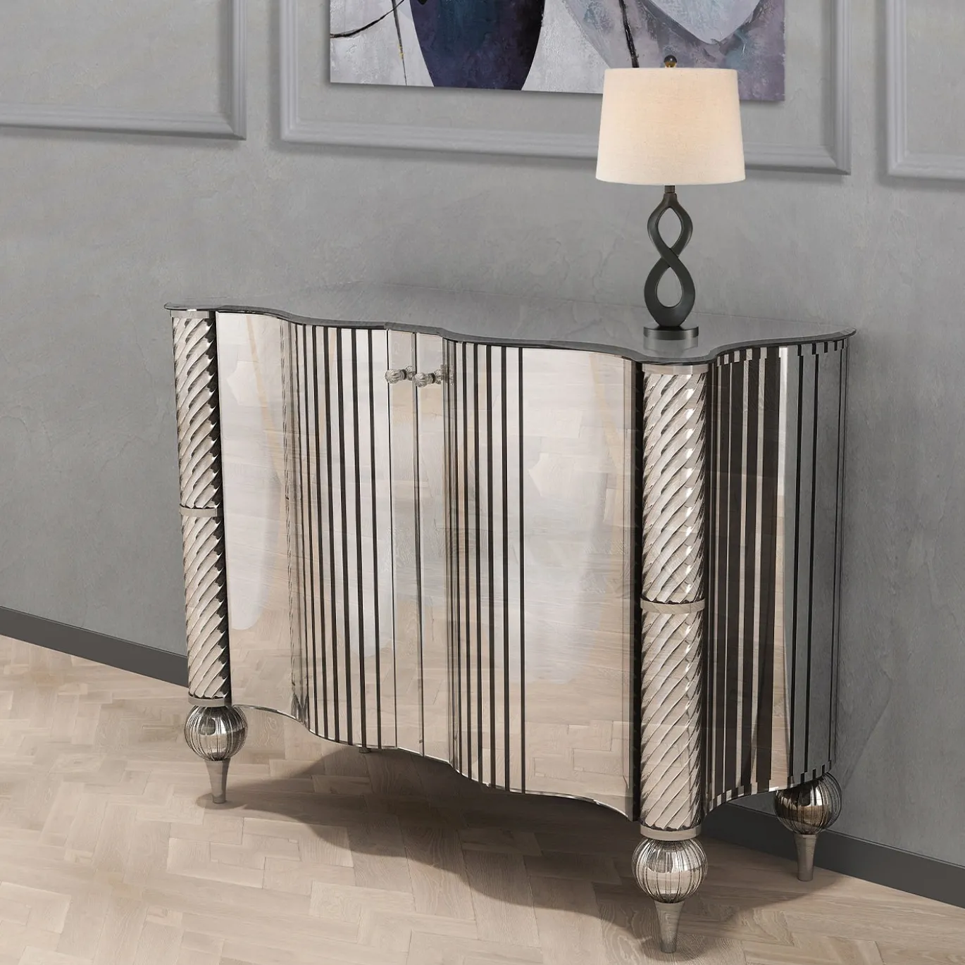 Credenza Curve in vetro di Murano