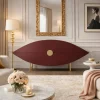 Credenza ellittica Eye in legno laccato rosso
