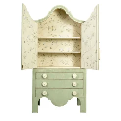 Credenza Ferrovia Verde con Decorazione Magnolia