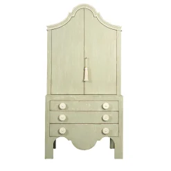Credenza Ferrovia Verde con Decorazione Magnolia