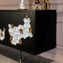 Credenza Gaudì a 4 ante in frassino nero