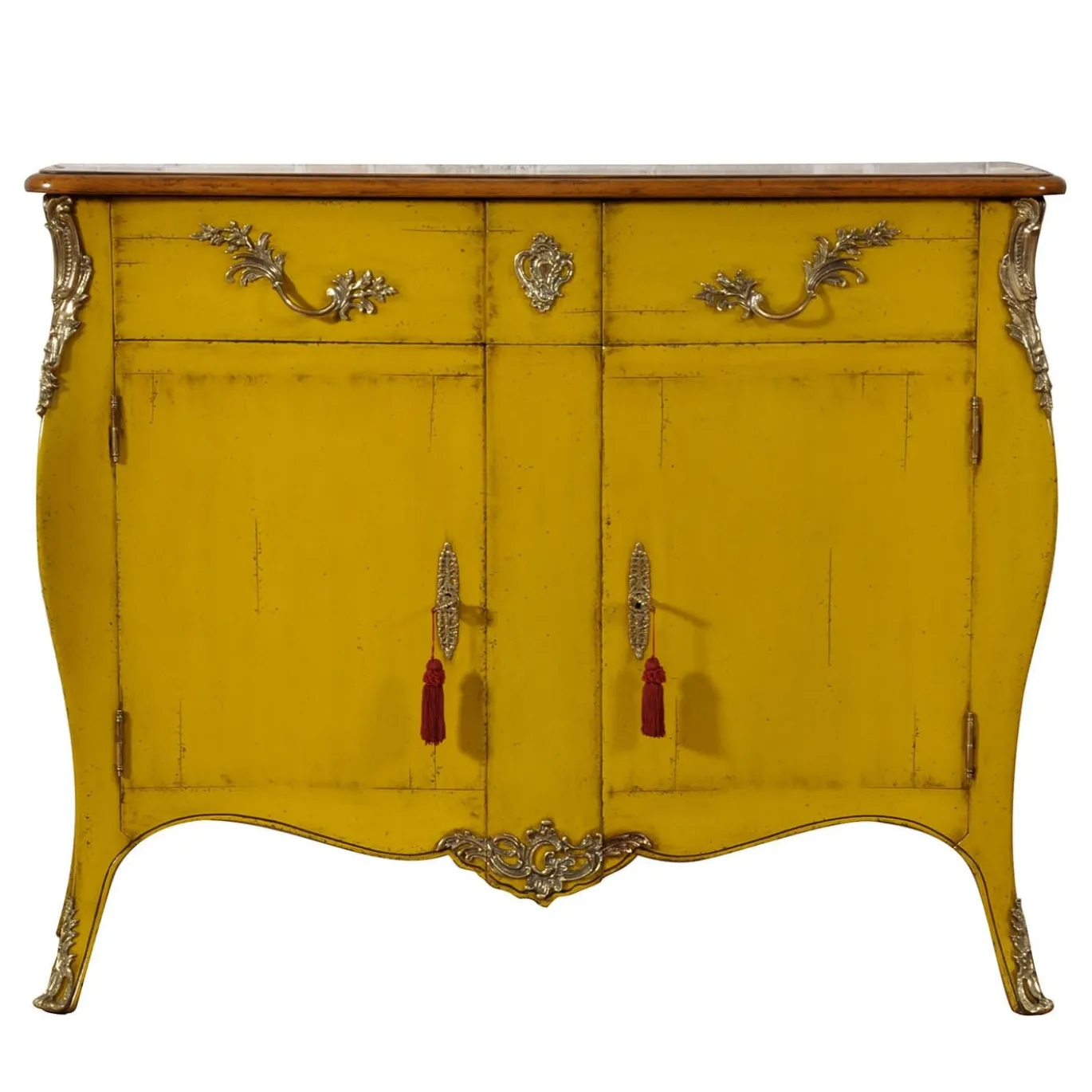 Credenza gialla in stile veneziano Venezia '700 Luigi XV