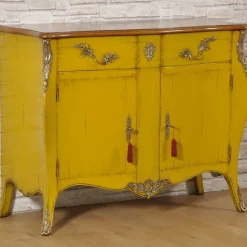 Credenza gialla in stile veneziano Venezia '700 Luigi XV