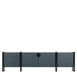 Credenza in legno con motivi blu chiaro di Tokyo