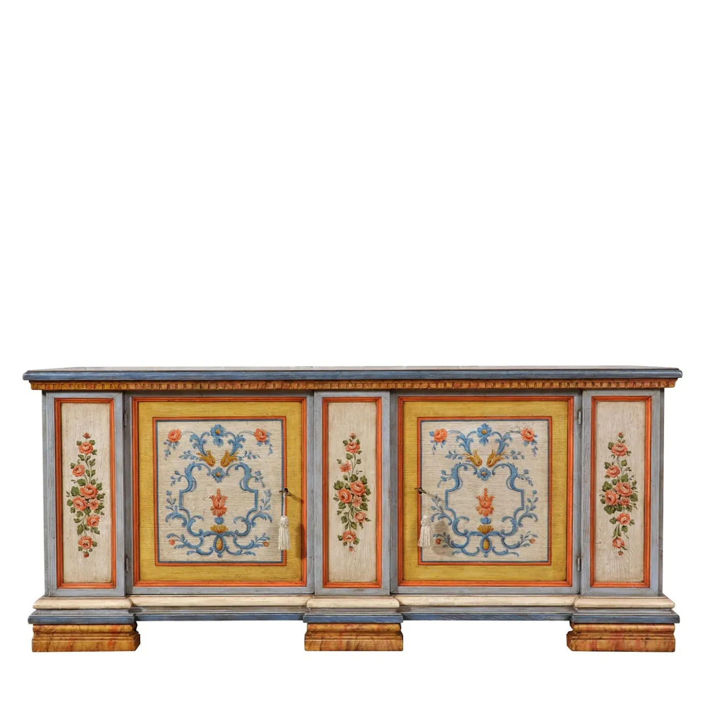 Credenza in Legno In Stile Tirolese Dipinta a Mano