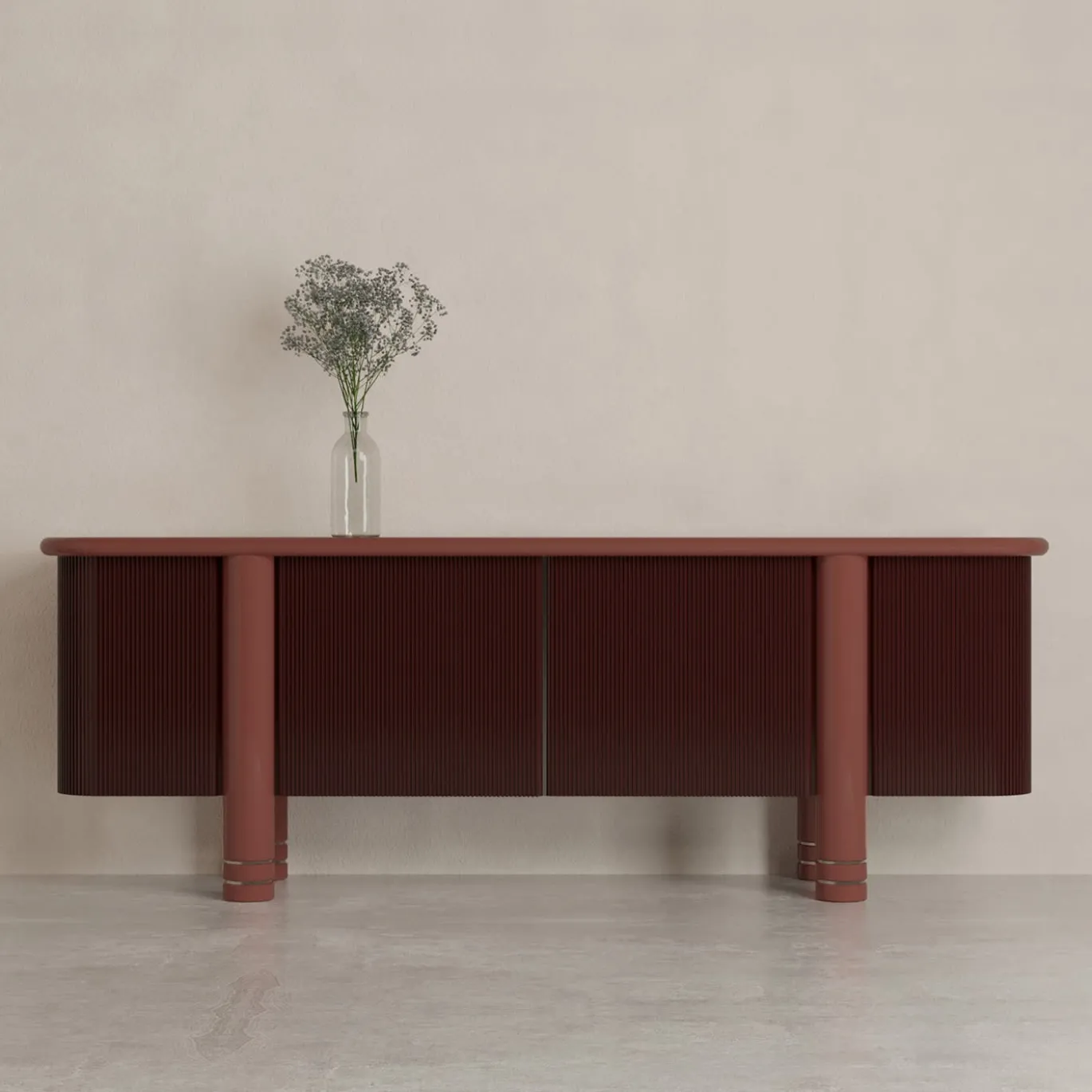 Credenza in legno rosso Paris