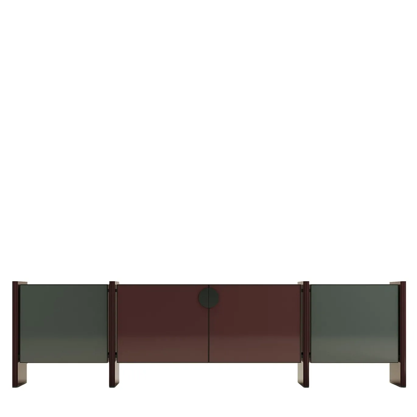 Credenza in legno verde e rosso di Tokyo