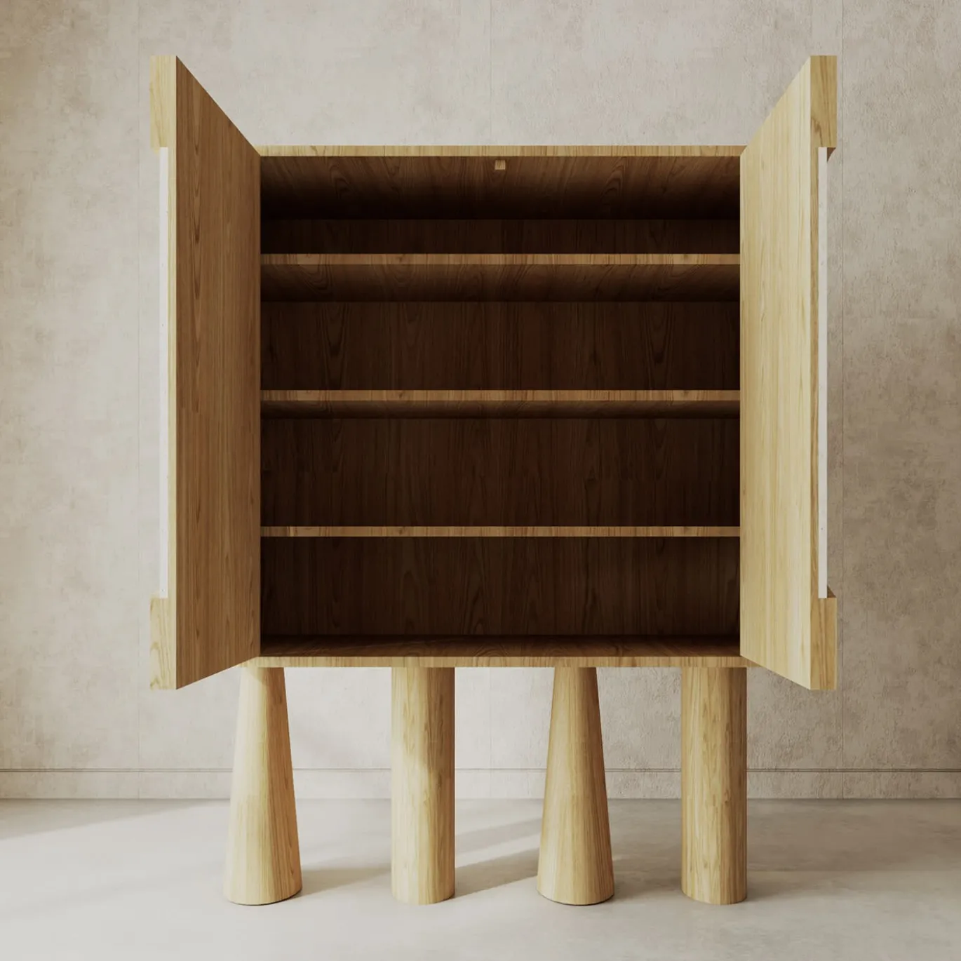 Credenza in rovere e marmo Creta