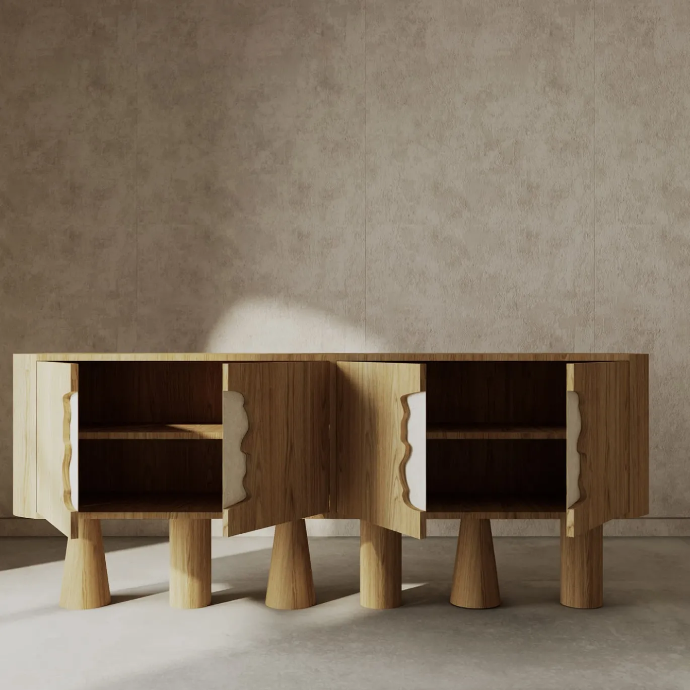 Credenza in rovere e marmo Creta