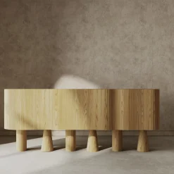 Credenza in rovere e marmo Creta