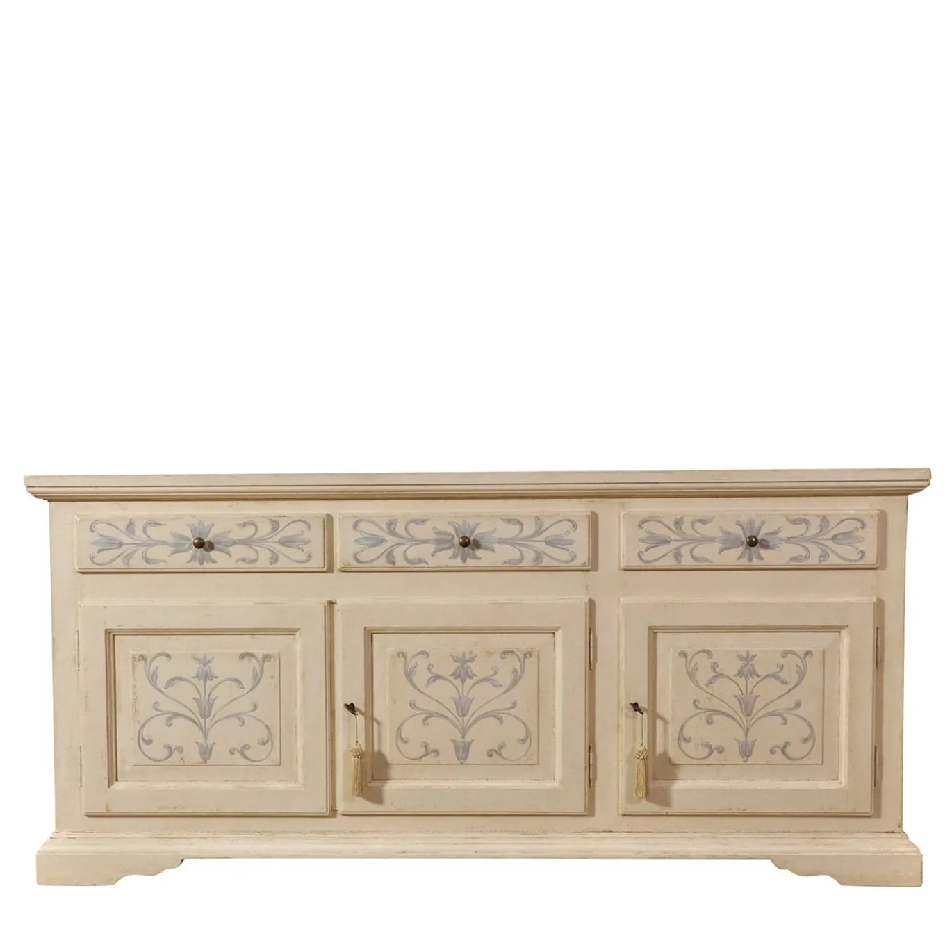 Credenza In Stile Tirolese Dipinta a Mano in Legno