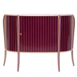Credenza intarsiata in acero e cuore viola