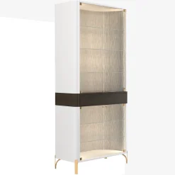 Credenza in vetro bianco a doppia porta