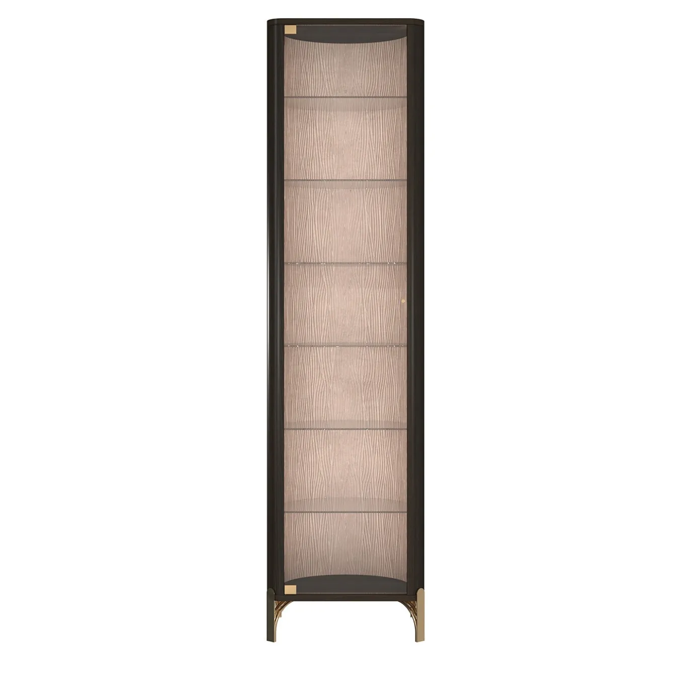 Credenza in vetro con porta singola e illuminazione a LED